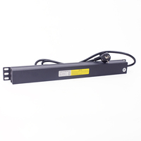 Protection contre les surcharges 16A, 6/8 voies, boîtier en alliage d'aluminium, prise PDU avec interrupteur bipolaire, 19 pouces 1U pour salle informatique, bureau