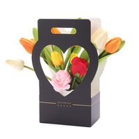 Mother's Day Gift Box Florists White Paper Recycled Materials Hollow Heart Flower Arrangement Basket Holiday Bouquet Packing