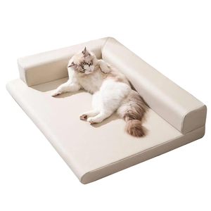 Waterproof Outdoor <strong>Dog</strong> and Cat <strong>Bed</strong> Soft Leather Pet <strong>Bed</strong> <strong>Tough</strong> With Sides Easy Clean Rectangle Puppy <strong>Bed</strong> With Removable Cover - Product Image 1