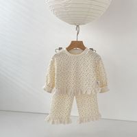 Ensemble de vêtements pour bébé Engepapa, style européen et américain, hauts et pantalons imprimés en tissu gaufré d'épaisseur normale, pour filles du printemps