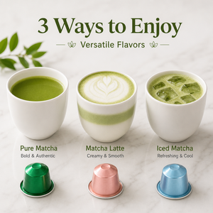 Cápsulas de Matcha de Aluminio Compatibles con Nespresso Original Line, Estilo Japonés, Reciclables, Té Verde Puro, L-Teanina - Product Image 2
