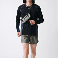 T-shirt de sport à manches longues H-Line color block, manches raglan, haut d'extérieur, nouvelle collection automne pour la randonnée – Vente chaude directe usine