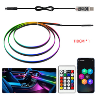Universelles Ambiente-Licht-Set für Auto USB Auto-Ambiente-Lichtstreifen LED Innenraumbeleuchtung mit Musik-Synchronisation App-Steuerung