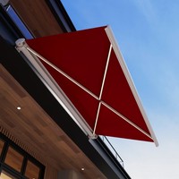 Auvent électrique complet avec télécommande, protection solaire, bras rétractable en alliage d'aluminium, pliable et résistant au vent