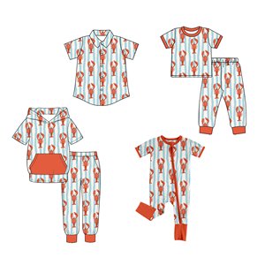 Précommande : Nouveaux ensembles de vêtements décontractés à rayures pour enfants garçons, assortis pour frères et sœurs, vente en gros - Product Image 1