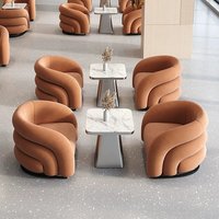 Fauteuil en velours orange de luxe moderne pour chambre d'hôtel, salon et chambre à coucher