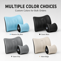 Kit de coussins de soutien lombaire et appui-tête universels bleu clair pour voiture, en mousse à mémoire de forme, ultra-doux et ferme, pour véhicule