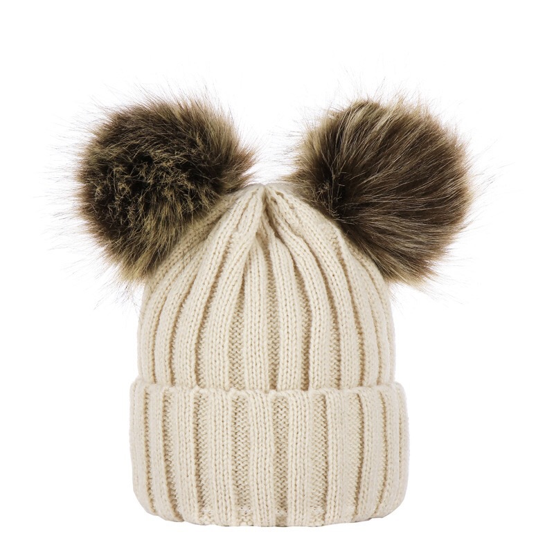 Симпатичная зимняя теплая вязаная шапка для родителей и детей 2 шт. для мамы и ребенка