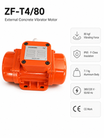 Vibrateur à béton externe électrique ZF-T4/80, 3 phases, 0,094 kW, 1750 tr/min, 80 kgf, IP65, CE, avec force réglable