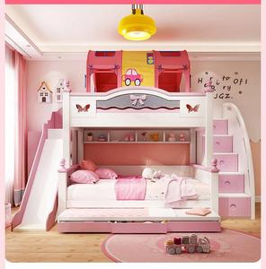 Letto a Castello Contemporaneo in Legno Massello <span class=keywords><strong>per</strong></span> Ragazze con Scala e Spazio di Archiviazione, Ideale <span class=keywords><strong>per</strong></span> Camere da Letto, Scuole, Hotel, Appartamenti e Camere dei Bambini - Product Image 2