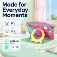 Tablette pour enfants de 7 pouces, Android 13, 12+256 Go, 5800 mAh, processeur quadricœur, tablette d'apprentissage pour tout-petits, prise en charge scolaire, Netflix, YouTube Kids