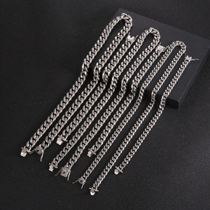 Chaîne cubaine pour homme en acier titane, chaîne à maillons cryptés, bijoux hip-hop, bracelet CE578 - Product Image 2