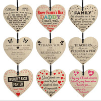 Décoration murale en bois durable pour la Saint-Valentin, carte gravée « Je t'aime » en forme de cœur pour mari, femme, petit ami, petite amie