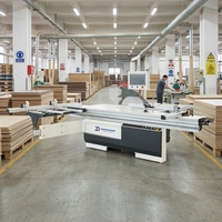 Sierra de mesa deslizante industrial para carpintería con sistema de guía electrónica, guía de corte programable y control LCD