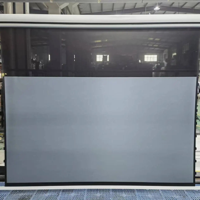 Customize 16:9 150Inch T-prism SBSP ALR Fabric Electronic Motorized Tab-tension Projection Screen TELON Soft PVC 1-Year Warranty