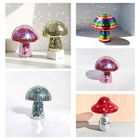 Boule disco en verre en forme de champignon, couleur personnalisée, attrape-soleil pour fenêtre, bureau, décoration de fête de Noël, vente en gros
