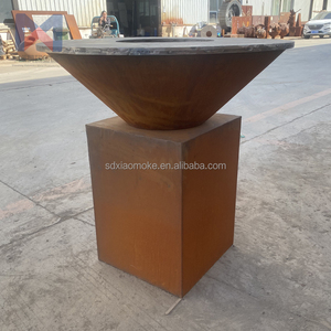 In acciaio corten BBQ griglie fuoco pozzo per esterni BBQ heavy duty log ardente carbone barbecue griglie con ruote cucina all'aperto - Product Image 6