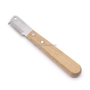 Peine de herramienta de aseo especial para <span class=keywords><strong>perros</strong></span> de carreras Schnauzer Bull Terrier, cepillo de aseo para mascotas con mango de madera de estilo clásico - Product Image 4