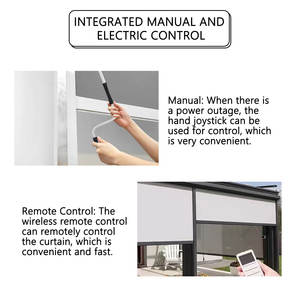 Mais recente <span class=keywords><strong>Design</strong></span> Manual & Motorized Zipper Screen Roller Blinds com Controle Remoto Impermeável Windproof Ziptrack Outdoor Blinds - Product Image 3