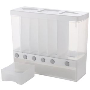 Distributeur de riz moderne 10L à 6 compartiments en plastique, organisateur mural de cuisine pour aliments secs, boîte de rangement pour céréales, bac de conservation alimentaire - Product Image 4