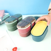 ICEN A03 Custom Dubbele Laag 1-3L BPA-Vrije Ecologische Voedselcontainer Magnetronbestendig PP Bento Box Lunchbox voor Volwassenen en Kinderen