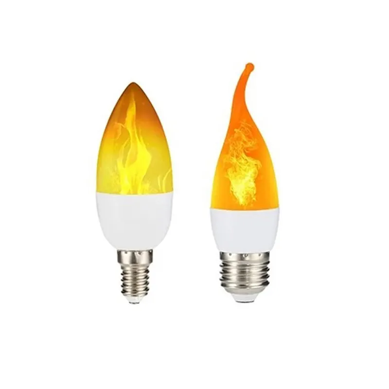 HoneyFly LED Dynamic Flame Lamp E14 E27 85-265V 2W Effect Fire Bulb Flickering Emulation Light for Halloween Christmas