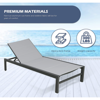 Chaise longue de jardin en aluminium de style moderne, excellente qualité, prix avantageux