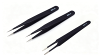 Kit de 3 pinces à épiler ESD polies de qualité supérieure, antistatiques, en acier inoxydable, pour réparation professionnelle (vente en gros)