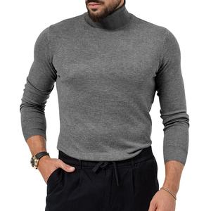 Pull à col roulé en laine pour homme au design moderne, jeune, à manches longues, col haut, épais, tricot d'hiver, anti-rides, approvisionnement ODM - Product Image 1