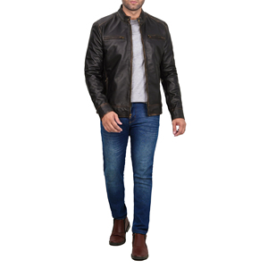 New Arrival Men's Genuine Leather <b>Jacket</b> Factory-Made <b>Waterproof</b> Canvas Fabric High Quality <b>Thin</b> Design for Winter Reasonable - Product Image 6