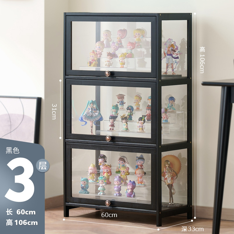 Black [Transparent on all four sides] Three doors 60cm long