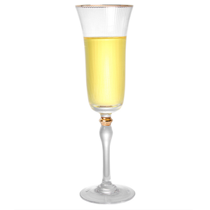 <span class=keywords><strong>Verre</strong></span> à <span class=keywords><strong>vin</strong></span> à tige transparente, 1 pièce, vintage, bord <span class=keywords><strong>doré</strong></span> - Product Image 2
