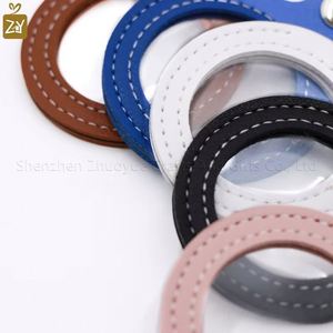 PU Leather Commemorative Coin Keychain 30-38mm Rectangular Coin <b>Case</b> Storage Light Keychain High Quality - Product Image 3
