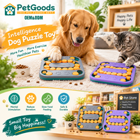 Planche de puzzle carrée en plastique pour chien, 12 couvercles coulissants en forme d'os, distributeur interactif de friandises, antidérapant, durable, jouet de stimulation mentale pour