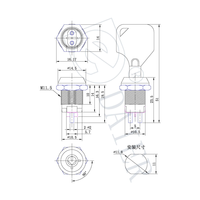 12MM 1NO1NC interrupteur à clé de porte 0.5A 250VAC 0.5A 24VDC interrupteur tubulaire serrure 2 broches sur OFF 2 positions serrure à clé