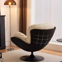 Fauteuil pivotant en forme d'œuf, écologique, avec coussin en tissu et base en métal, pour salon et hôtel