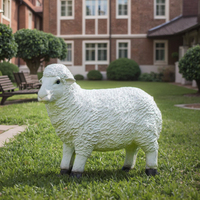 Statue de mouton moderne - Sculpture d'art en fibre de verre artisanale avec détails réalistes pour l'aménagement paysager et les cadeaux d'affaires