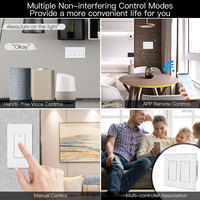 Interrupteur mural intelligent WiFi Tuya 1 gang US, interrupteur à bouton poussoir unipolaire, panneau tactile, télécommande sans fil, 240V, sans vis