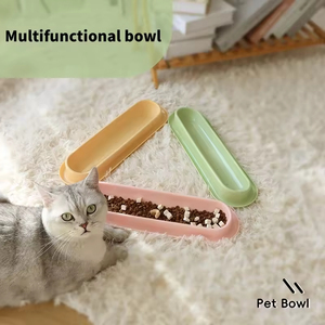 ชามอาหารสัตว์เลี้ยงแบบทนทาน เครื่องให้อาหารสัตว์เลี้ยงอัตโนมัติ ชามพลาสติกกันมดพร้อมขวดน้ำทรงยาวสำหรับแมว - Product Image 4