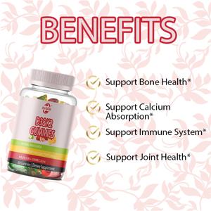 OEM/ODM Hotselling Vitamin D3&K2 <b>Gummies</b> with Calcium, <b>Magnesium</b> Citrate and Vitamin C, Support for Bone&Immune Health - Product Image 3