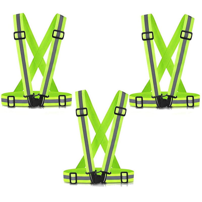 Флуоресцентный зеленый светоотражающий ремень безопасности регулируемый спортивный жилет для бега наружный светоотражающий ремень