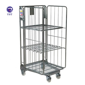 Espace d'économie de distribution Un cadre Nestable Mesh <span class=keywords><strong>3</strong></span> Sided Roll Cage avec <span class=keywords><strong>2</strong></span> étagères - Product Image 1