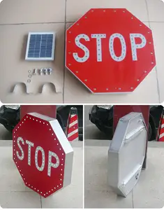 Señales Led de parada con energía solar de alta calidad, señales de advertencia de flecha de tráfico, señales de cruce