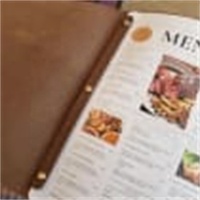 Porte-menu en cuir vintage avec logo personnalisé, dossier de menu de restaurant, papier à vis, A4 A5, couverture de menu