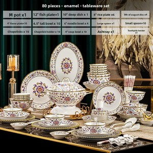 Jingdezhen Good-End White <strong>Porcelain</strong> Enamel Chinese-Style Plant Bowl Chopstick Set Microwave Safe Customizable Home <strong>Gift</strong> Complete - Product Image 6