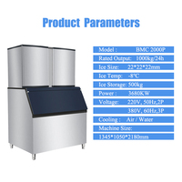 Descuento por tiempo limitado precio de fábrica 750kg 1000kg/24h máquina comercial para hacer bloques de hielo fabricante de cubitos de hielo para negocios en casa