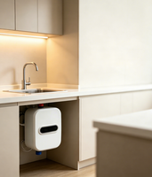 Chauffe-eau électrique instantané sans réservoir 3500W, élément chauffant en acier inoxydable, affichage numérique, boîtier en plastique, extérieur, anglais
