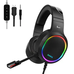 Grátis fone de ouvido personalizado, fone de ouvido para jogos em preto e branco, com ponta alta, para pc gamer e streaming ao vivo