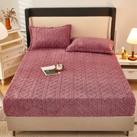 Ensembles de drap-housse de lit doux et respirant en peluche king size protecteur couvre-matelas d'hiver vente en gros