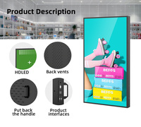 Pantalla LCD de Alta Luminosidad de 43/55/65 Pulgadas para Publicidad en Ventanas, Animación SDK, Montaje en Pared Interior para Comercios, Centros Comerciales y Tiendas
